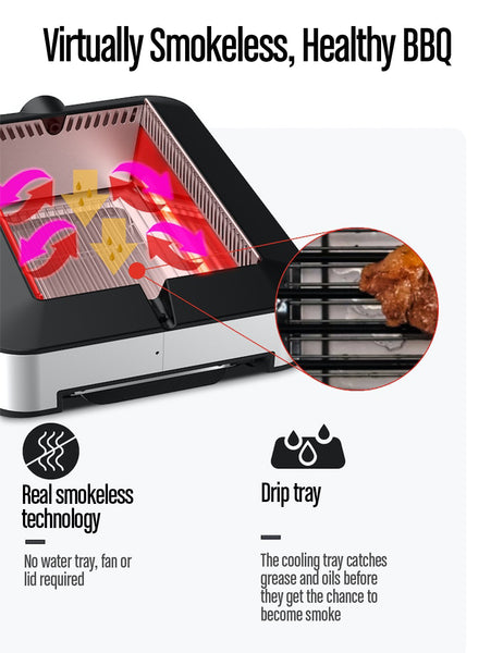 Kitchen Academy Indoor Infrared Grill, Portable Non-Stick Electric Tab –  AlphaMarts