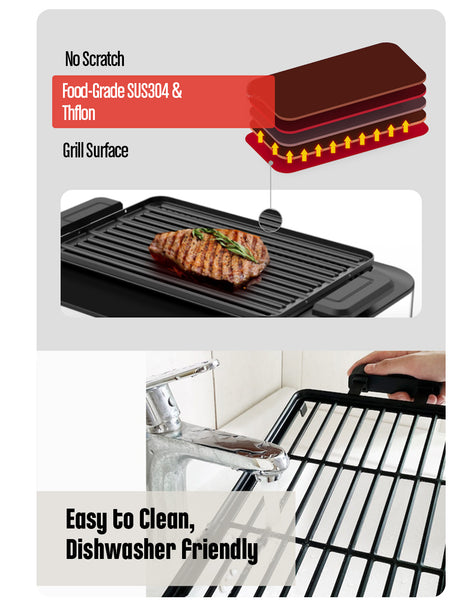 Kitchen Academy Indoor Infrared Grill, Portable Non-Stick Electric Tab –  AlphaMarts