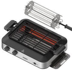 Electric Grill TG101 Indoor Smokeless, 120V 1600W, US Plug-Black