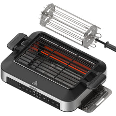 Electric Grill TG102 Indoor Smokeless, 120V 1600W, US Plug-Black
