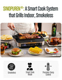 Electric Grill TG102 Indoor Smokeless, 120V 1600W, US Plug-Black